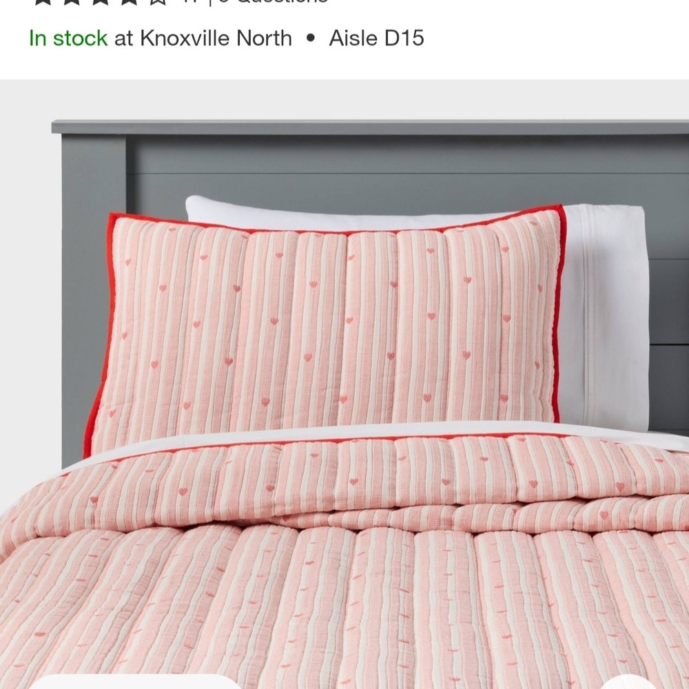 Pink Striped Bedding Set